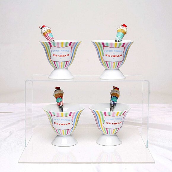 Robert Gordon Soda Shop ICE CREAM Bowls with Spoons Like New - Picture 1 of 6